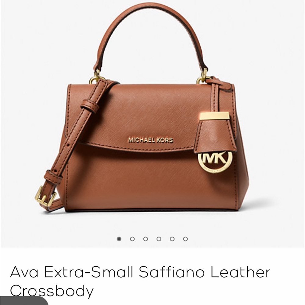 Michael Kors Ava XS Saffiano Leather Crossbody in Luggage color like new